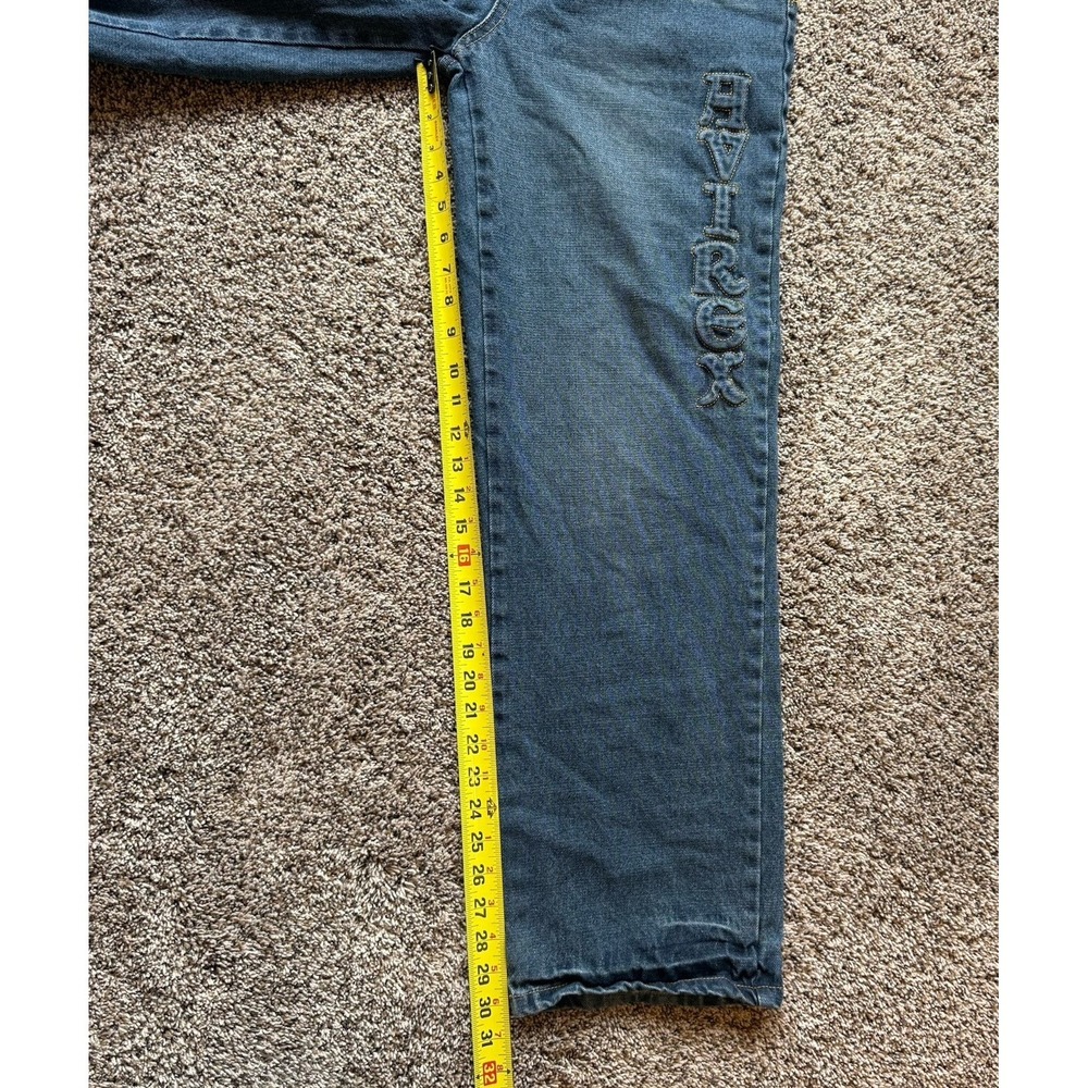 Avirex Jeans Mens Size 29 x 30  Baggy Embroidered Y2K 90s Skate Hip Hop RARE - Picture 7 of 11
